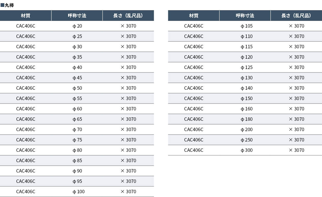 CAC406C 丸棒（BC6C）